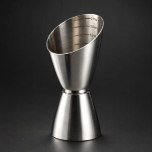 Angled Measuring Jigger, 2 oz, shown on a plain studio background