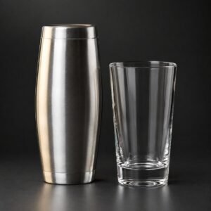 Boston Shaker, Weighted Tin and Glass, 28 oz, shown on a plain studio background