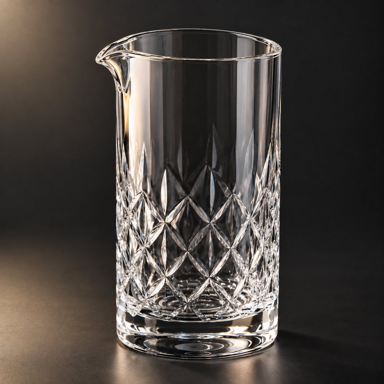 Cut Crystal Mixing Glass with Spout, 750 ml, shown from a low three quarter angle