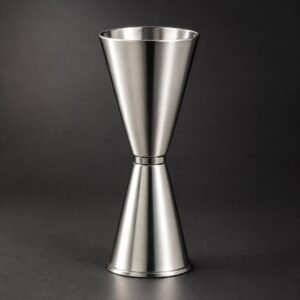 Japanese Jigger, 1 and 2 oz, Stepped, shown on a plain studio background