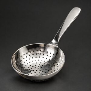 Julep Strainer, Stainless, shown on a plain studio background