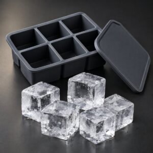 Large Cube Ice Tray, 50 mm, Six Cavity, shown on a plain studio background