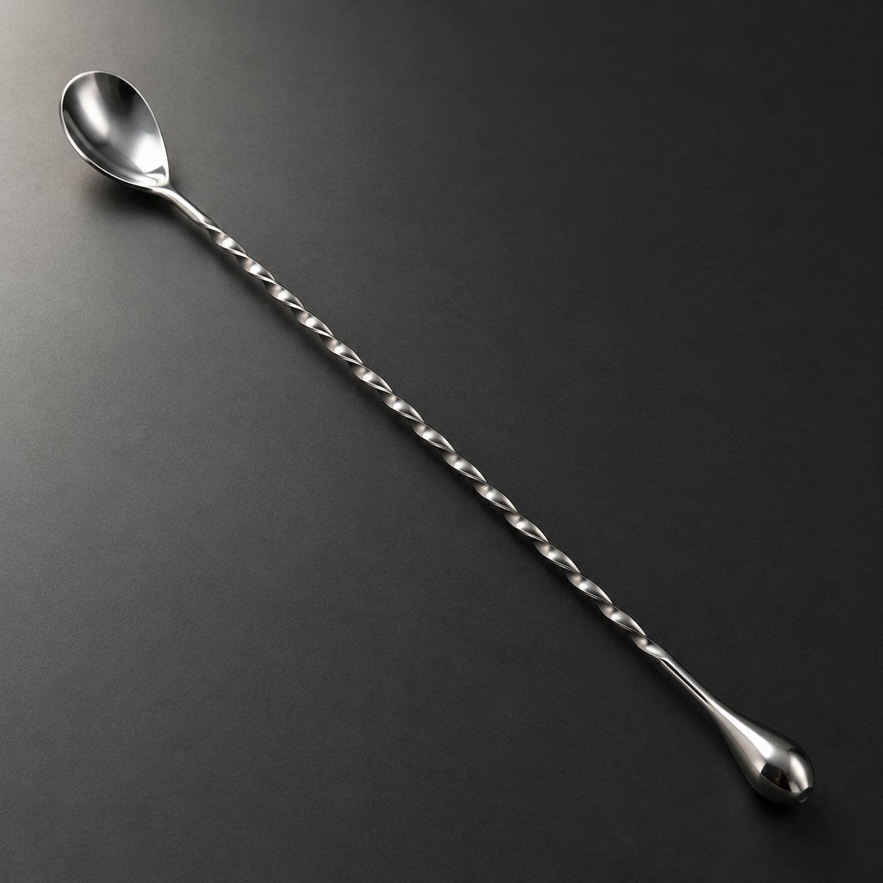 Twisted Bar Spoon, 40 cm, Teardrop End, shown on a plain studio background